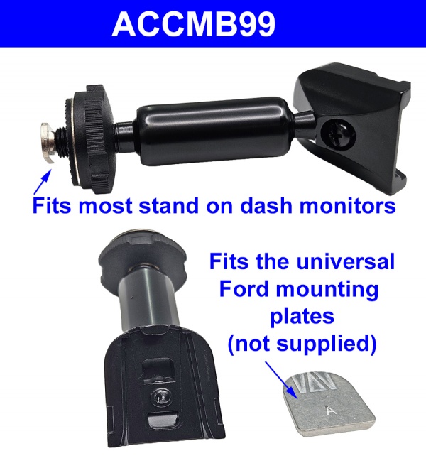 Bracket for fit Ford Universal Mirror Mounting Plate to allow dash monitors